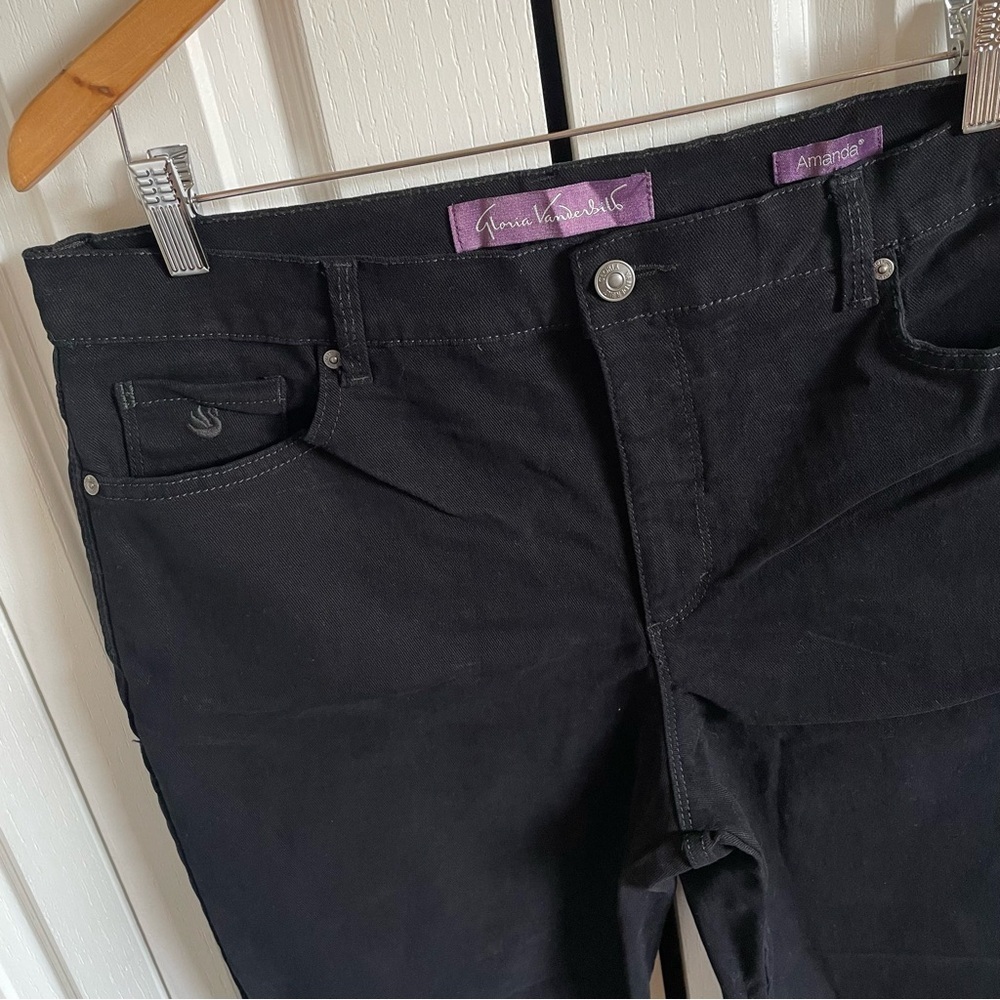 Gloria Vanderbilt Amanda Jeans Women’s 14 Short Black Chic Casual Straight Soft - Picture 3 of 11
